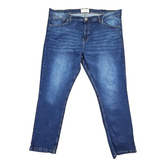 Free Planet Jeans NYC to Malibu Men's Size 44x30 Dark Wash Straight Leg Stretch - Picture 1 of 15